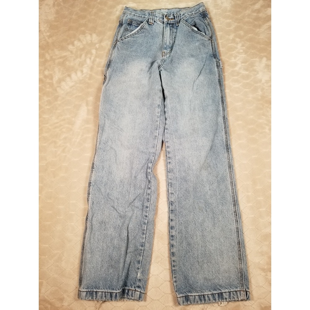 J. GALT Brandy Melville Light Wash Cargo Wide Leg Baggy Jeans Sz S carpenter